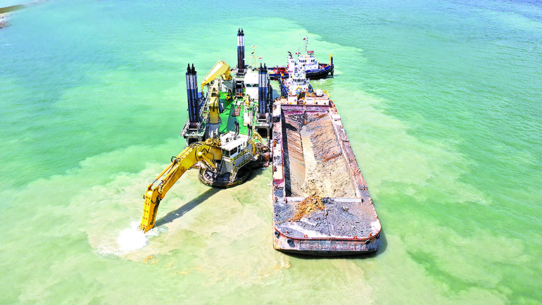 Dredging Work Using BD (Backhoe Dredger)