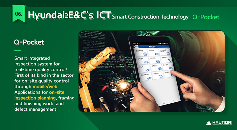 Q-Pocket Smart integrated inspection system for real-time quality control! First of its kind in the sector for on-site quality control through mobile/web Applications for on-site inspection planning, framing and finishing work, and defect management
