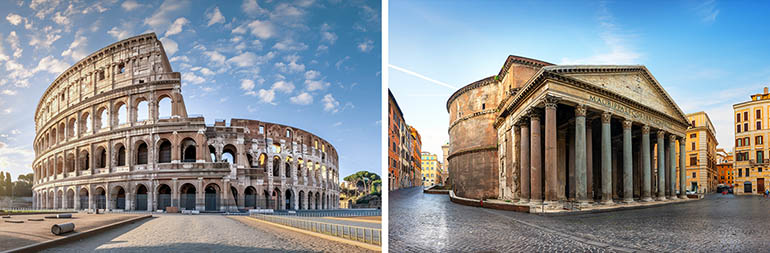 콘크리트가 사용된 로마의 콜로세움과 판테온